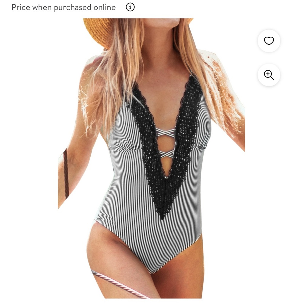 NEVER WORN!!! Cupshe Striped One-piece Bathing Suit